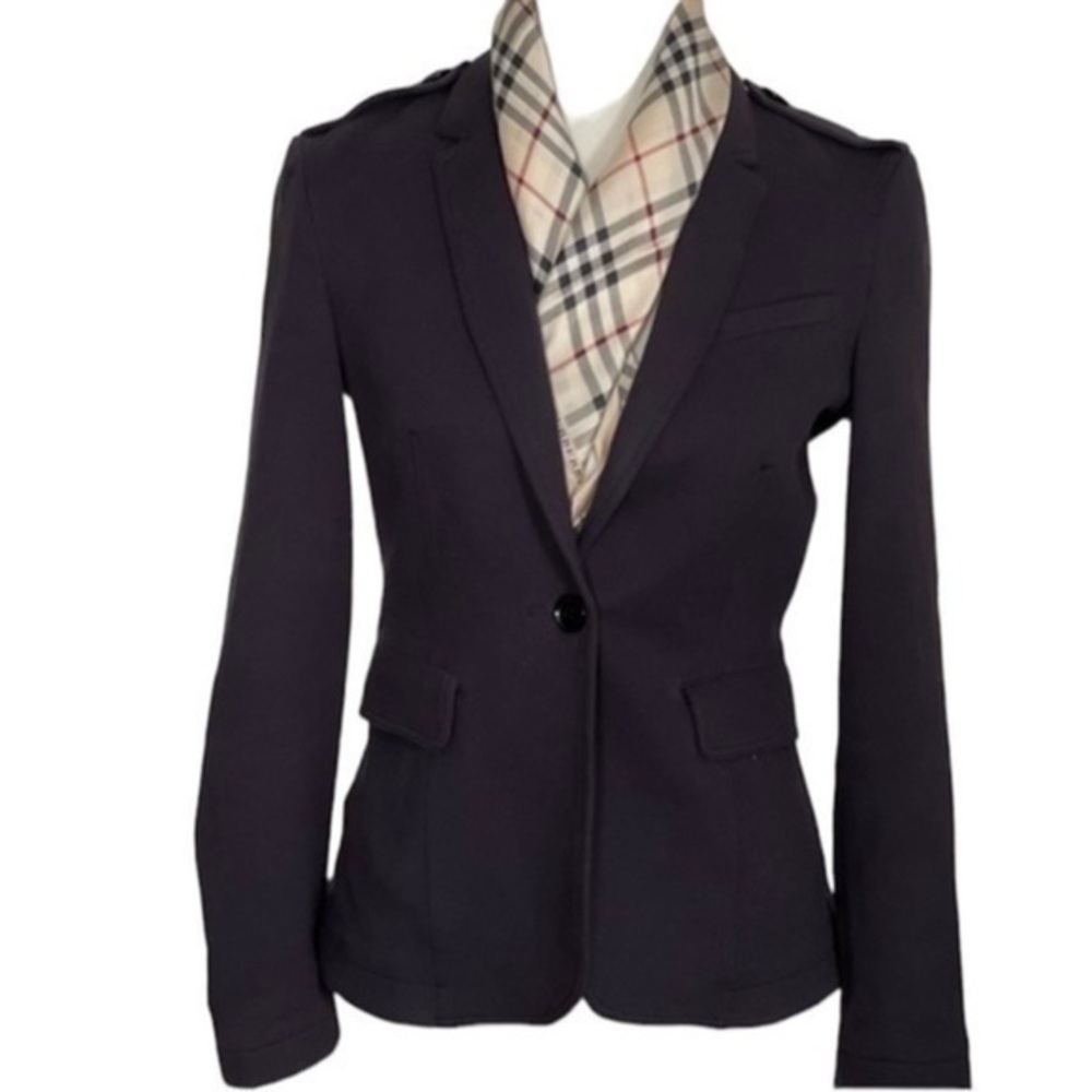 Burberry Brit Tailored Navy Blazer Jacket Sz 5 - Picture 1 of 10
